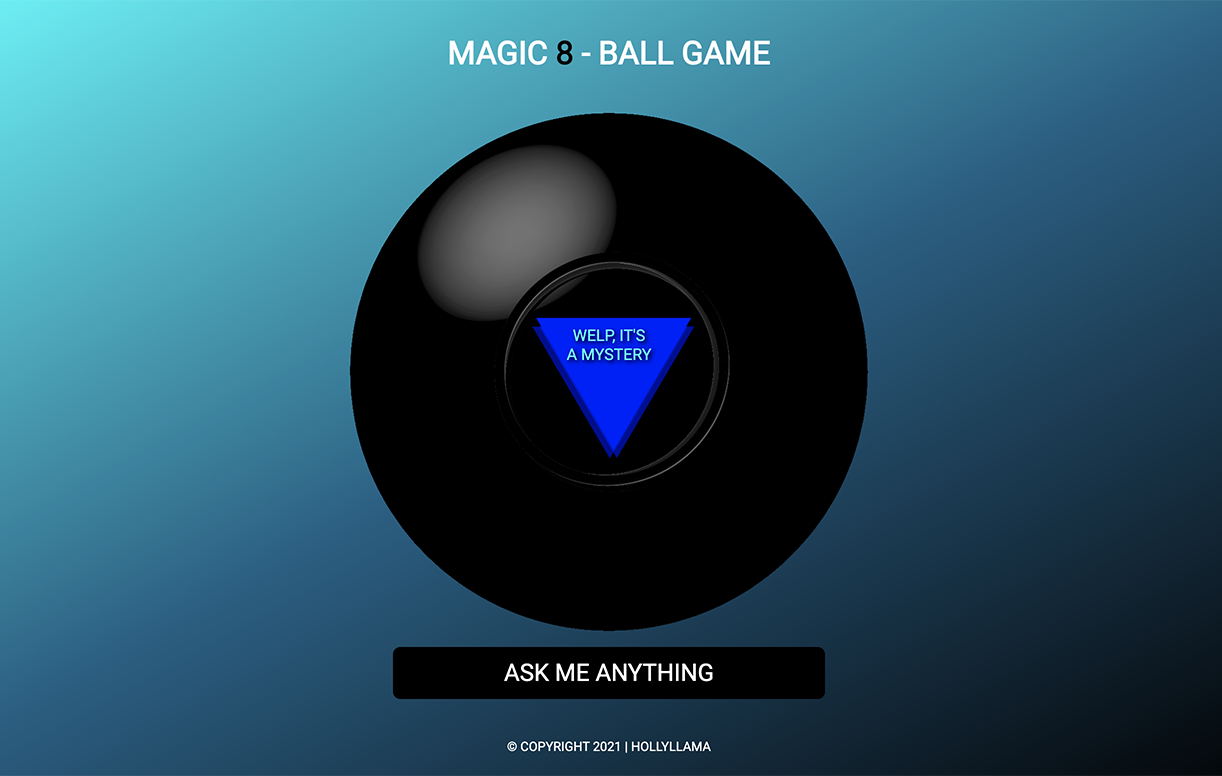 Magic 8 Ball Website Snapshot